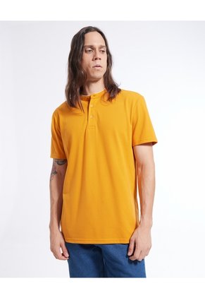 Polo Cuello Mao Para Hombre Amarillo Seven Seven