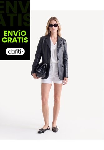 Blusa Escote V En Satin  Para Mujer Blanco Seven Seven Seven Seven