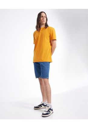 Polo Cuello Mao Para Hombre Amarillo Seven Seven