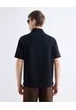 Polo Relaxed Tejida  Para Hombre Negro Seven Seven de Seven Seven