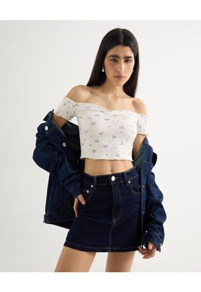 Camiseta Para Mujer Manga Corta Moda Color Crudo Marca Seven Seven #28096234