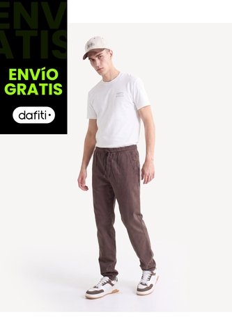 Camiseta Screen Texturizada  Para Hombre Crudo Seven Seven Seven Seven