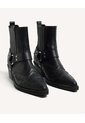 Botines Western Con Hebilla  Para Mujer Negro Seven Seven de Seven Seven