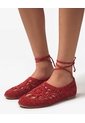 Baletas Crochet Con Amarre  Para Mujer Rojo Seven Seven de Seven Seven