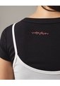 Camiseta Ajustada Cuello Amplio  Para Mujer Negro Seven Seven de Seven Seven