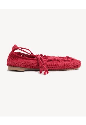 Baletas Crochet Con Amarre Para Mujer Rojo Seven Seven