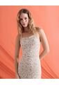 Vestido Largo Con Encaje  Para Mujer Beige Seven Seven de Seven Seven