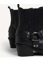 Botines Western Con Hebilla  Para Mujer Negro Seven Seven de Seven Seven
