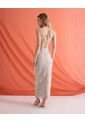 Vestido Largo Con Encaje  Para Mujer Beige Seven Seven de Seven Seven