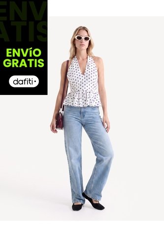 Blusa Halter Peplum  Para Mujer Crudo Seven Seven Seven Seven