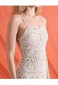 Vestido Largo Con Encaje  Para Mujer Beige Seven Seven de Seven Seven