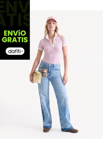 Polo Ajustado Cuello Tejido  Para Mujer Lila Seven Seven Seven Seven
