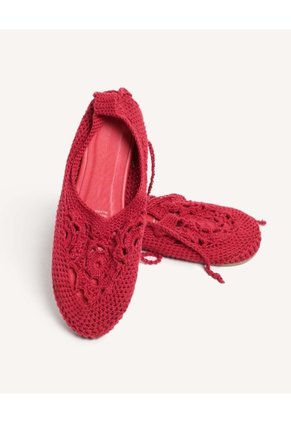 Baletas Crochet Con Amarre Para Mujer Rojo Seven Seven