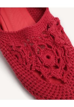 Baletas Crochet Con Amarre Para Mujer Rojo Seven Seven