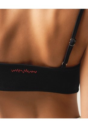 Top Escote En V Tiras Ajustables Para Mujer Negro Seven Seven
