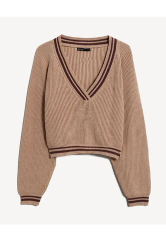 Saco Para Mujer Cuello V Color Camel Marca Seven Seven #28330678 Seven Seven