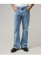Jean Flare Tiro Medio Rígido  Para Mujer Azul Seven Seven de Seven Seven