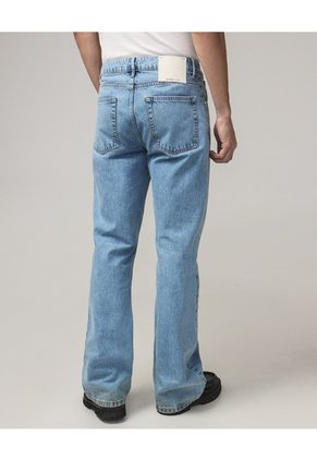 Jean Flare Tiro Medio Rígido  Para Mujer Azul Seven Seven