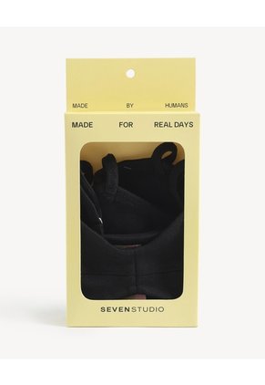 Top Escote En V Tiras Ajustables Para Mujer Negro Seven Seven