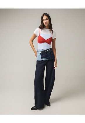 Top Escote En V Tiras Ajustables Para Mujer Rojo Seven Seven