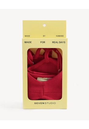 Top Escote En V Tiras Ajustables Para Mujer Rojo Seven Seven
