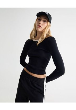 Camiseta Para Mujer Manga Larga Cuello Redondo Color Negro Marca Seven Seven #28096262