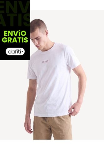 Camiseta Arte Bordado  Para Hombre Blanco Seven Seven Seven Seven