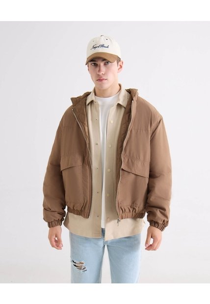 Chaqueta  Para Hombre Acolchada Color Camel Marca Seven Seven #45080511