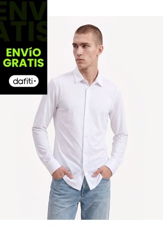 Camisa Comfy Slim  Para Hombre Blanco Seven Seven Seven Seven