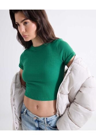 Camiseta Para Mujer Manga Corta Cuello Redondo Color Verde Marca Seven Seven #28096179 Seven Seven