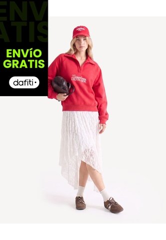 Buso Cuello Polo Con Screen  Para Mujer Rojo Seven Seven Seven Seven