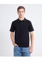 Polo Tejido De Ajuste Cómodo  Para Hombre Negro Seven Seven de Seven Seven