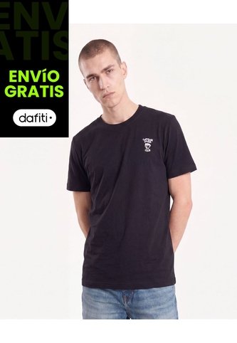 Camiseta Bordado Frontal  Para Hombre Negro Seven Seven Seven Seven