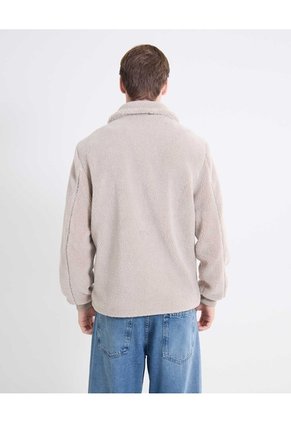 Chaqueta Tejida Con Borrego  Para Hombre Beige Seven Seven