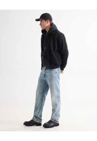 Jeans Straight Tono Medio Con Desgastes  Para Hombre Gris Seven Seven Seven Seven