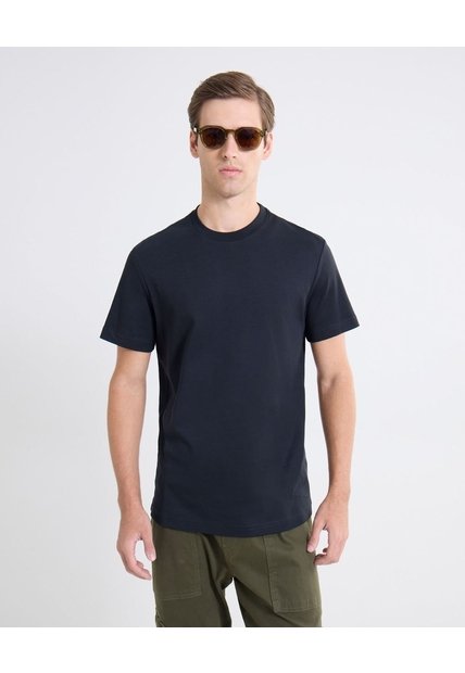 Camiseta Básica Ligera  Para Hombre Negro Seven Seven