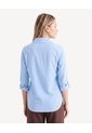 Blusa Camisera De Rayas Atemporales  Para Mujer Azul Seven Seven de Seven Seven