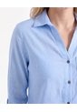 Blusa Camisera De Rayas Atemporales  Para Mujer Azul Seven Seven de Seven Seven