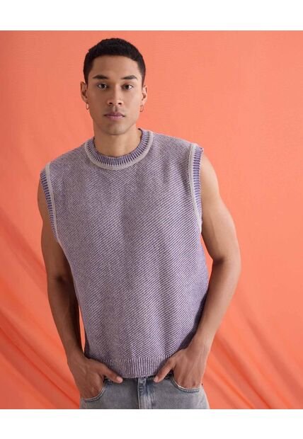 Chaleco En Tricot  Para Hombre Lila Seven Seven