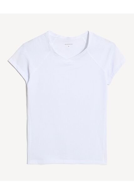 Camiseta Deportiva Cuello V  Para Mujer Marfil Seven Seven