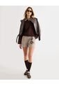 Short De Vestir Con Pinzas  Para Mujer Beige Seven Seven de Seven Seven