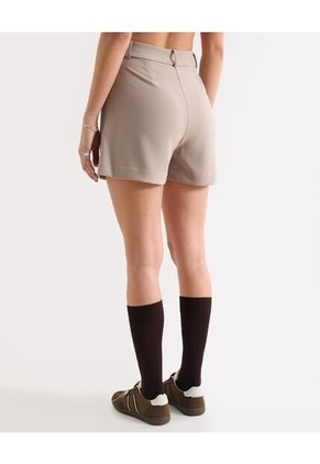 Short De Vestir Con Pinzas  Para Mujer Beige Seven Seven