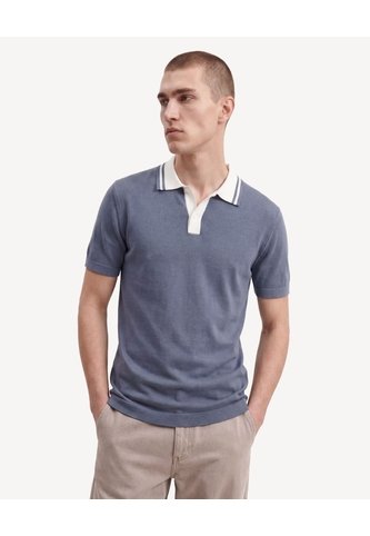 Polo Con Cuello Contraste  Para Hombre Azul Seven Seven Seven Seven