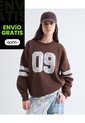 Buzo Varsity Con Aplique En Encaje  Para Mujer Café Seven Seven de Seven Seven