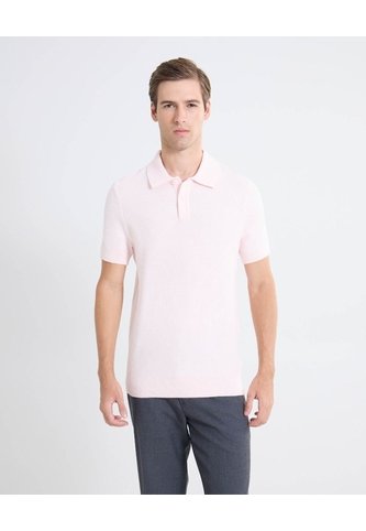 Polo Tricot De Apariencia Actual  Para Hombre Rosado Seven Seven Seven Seven