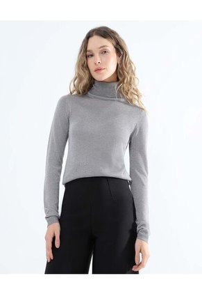 Camiseta Para Mujer Manga Larga Color Gris  Marca Seven Seven #28095817