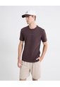Camiseta Acento Visual Frontal  Para Hombre Café Seven Seven de Seven Seven