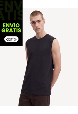 Camiseta Estampada Sin Mangas  Para Hombre Negro Seven Seven Seven Seven