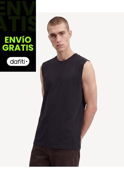 Camiseta Estampada Sin Mangas  Para Hombre Negro Seven Seven
