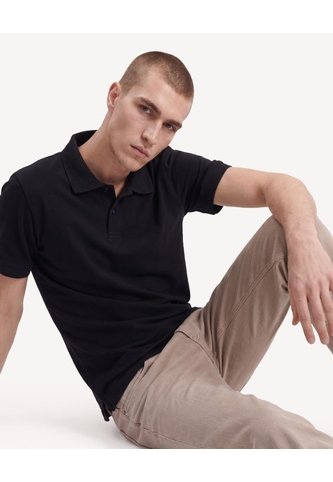 Polo Regular Sport  Para Hombre Negro Seven Seven Seven Seven